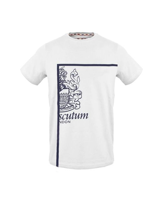 Aquascutum Logo t-shirt baumwollmischung kurzarm in White für Herren