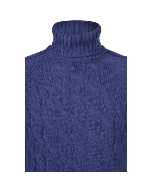 Paolo Fiorillo Air wool pullover mit zopfmuster in Blue für Herren