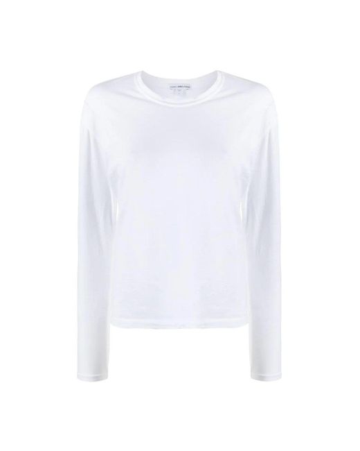 James Perse White Long Sleeve Tops