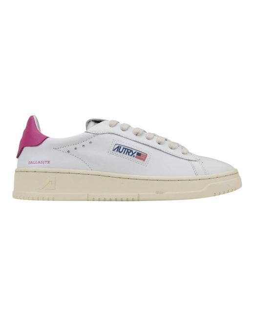 Zapatillas De Cuero Con Cordones, Mujer, Talla Autry de color White