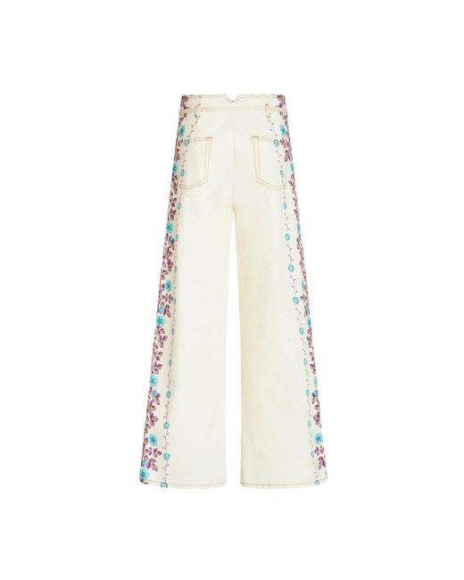 Etro White Wide Trousers