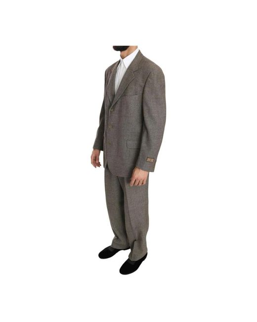 Fendi Gray Single Breasted Suits for men