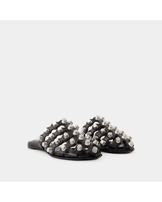 Alexander Wang Black Leather Rexa Slippers