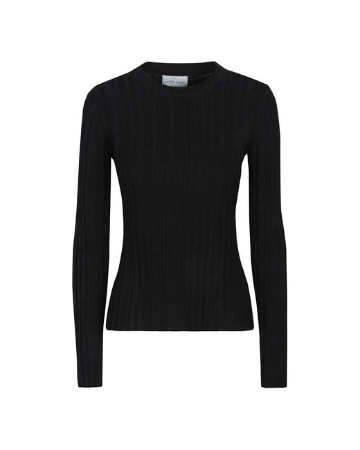 Loulou de Saison Black Geripptes langarm-top