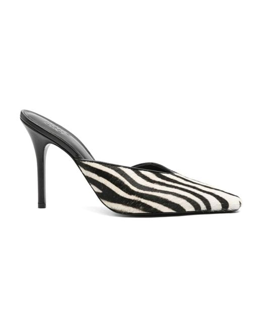 Gia Borghini Metallic Zebra Print Boss Mule Absätze