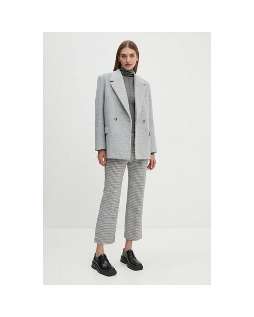 Theory Houndstooth Rechte Broek in het Gray