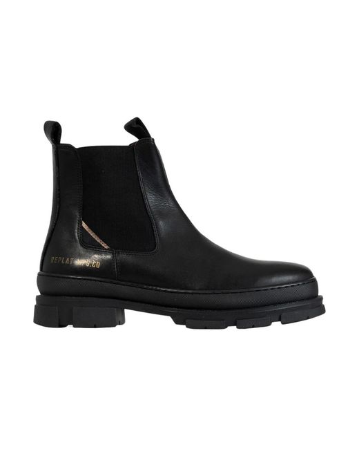 Replay Black Chelsea Boots for men