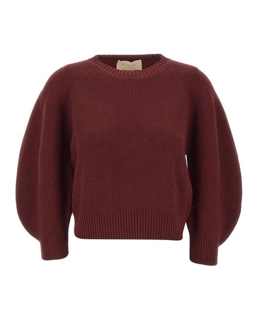 Kaos Red Round-Neck Knitwear