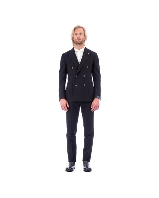 Lardini Double Breasted Suits in het Blue voor heren