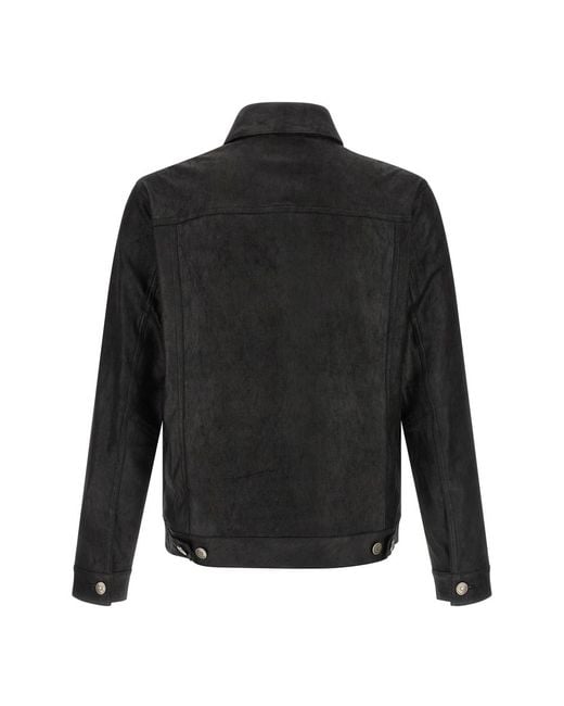 Giorgio Brato Black Leather Jackets for men