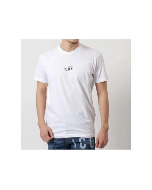 DSquared² Tops ,Wit ,Katoen Mini Icon Cool T-Shirt in het White voor heren