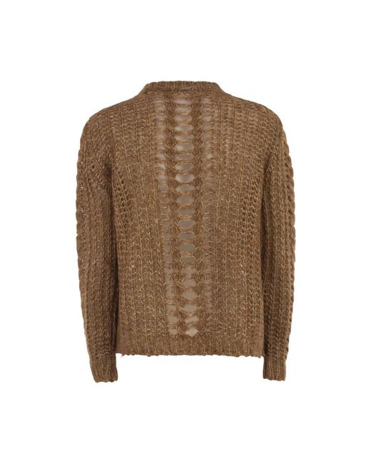 Herno Brown Round-Neck Knitwear for men