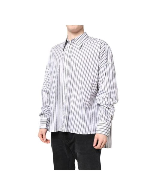 Dolce & Gabbana Gestreiftes Button-Down-Casual-Shirt in White für Herren