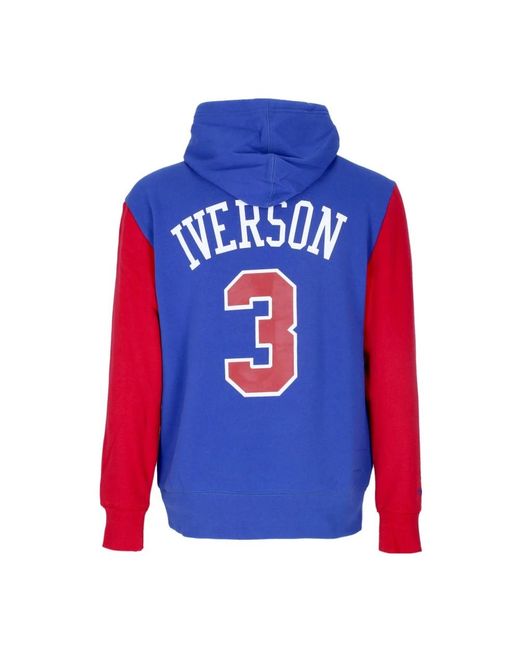 Mitchell & Ness Hoodies & Sweatvesten ,Blauw ,Katoen Nba Mode Fleece Hoodie 1996 in het Blue voor heren