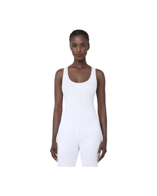 Max Mara White Sleeveless Tops
