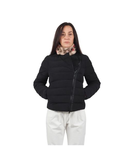 ALESSIA SANTI Jassen ,Zwart ,Polyester Asymmetrische Rits Gewatteerde Jas in het Black