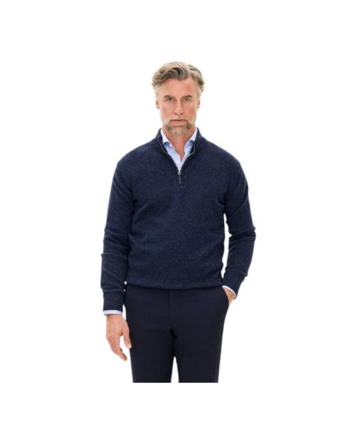 Oscar Jacobson Blue V-Neck Knitwear for men