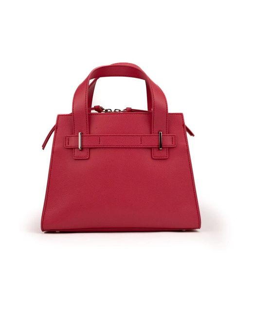 Orciani Red Rosa lederhandtasche mit reißverschluss