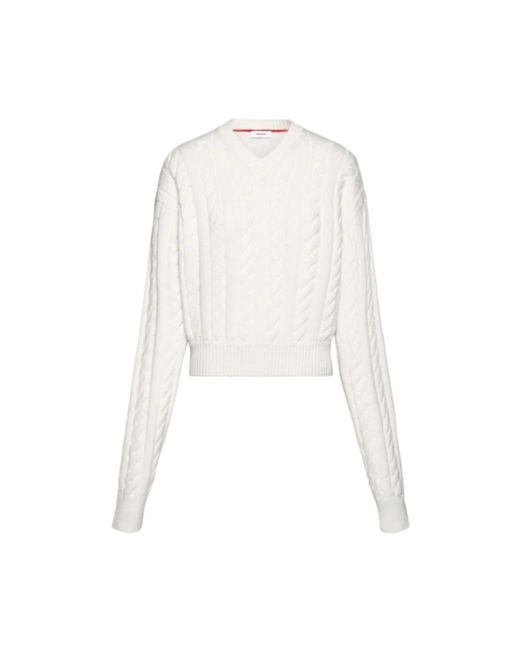 Ferragamo White V-Neck Knitwear