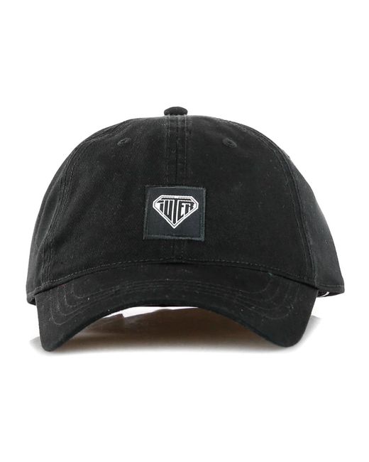Iuter Accessoires ,Zwart ,Katoen Zwarte Gebogen Klep Pet Met Logo in het Black voor heren