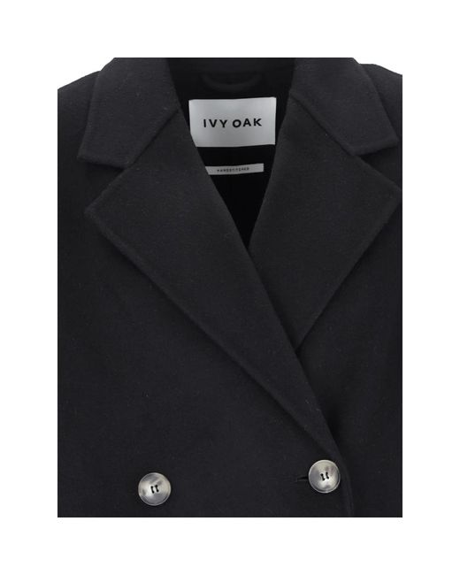IVY & OAK Black Schwarze jacke im cappotto-stil
