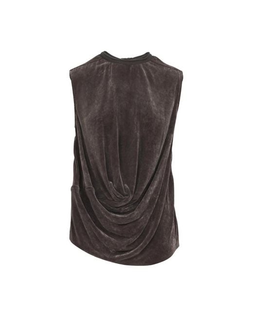 Rick Owens Brown Sleeveless Tops