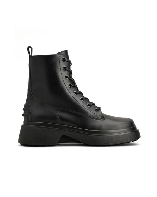 Tod's Black Lace-Up Boots