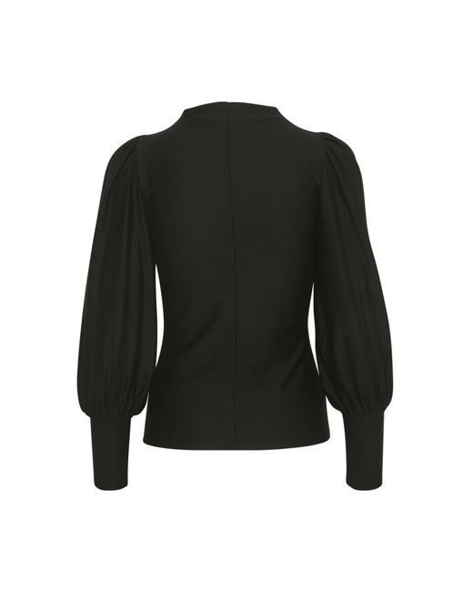 Gestuz Overhemden ,Zwart ,Leer Rifa Gz Blouse Met Lange Mouwen in het Black