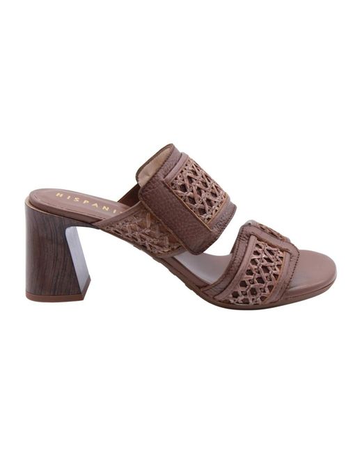 Hispanitas Brown Heeled Mules