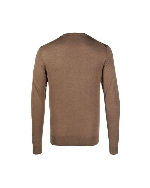 Mauro Ottaviani Seiden rundhals t-shirt in Brown für Herren