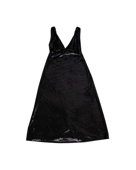 Black embellished velvet effect dress di Lardini
