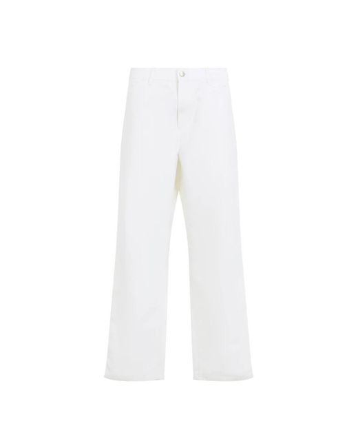 Carhartt White Wide Trousers for men