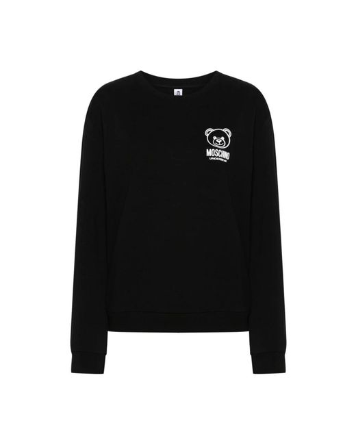 Sweaters con logo de oso teddy negro Moschino de color Black