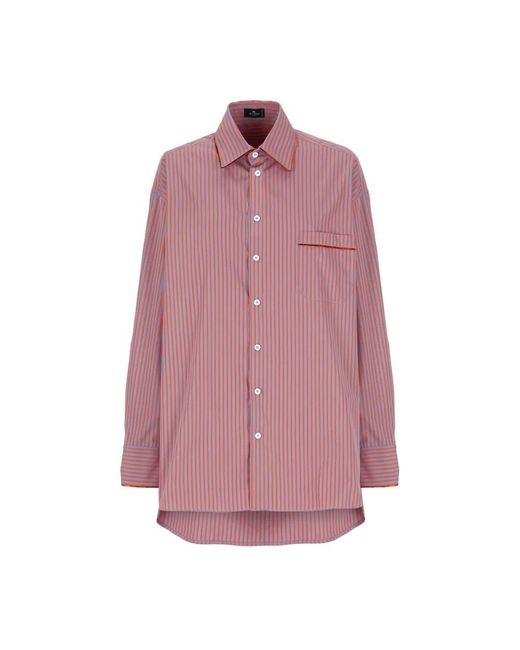 Camisa de algodón a rayas es Etro de color Pink