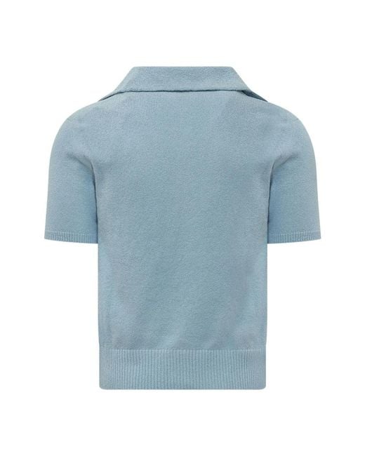 Dolce & Gabbana Blue V-Neck Knitwear for men