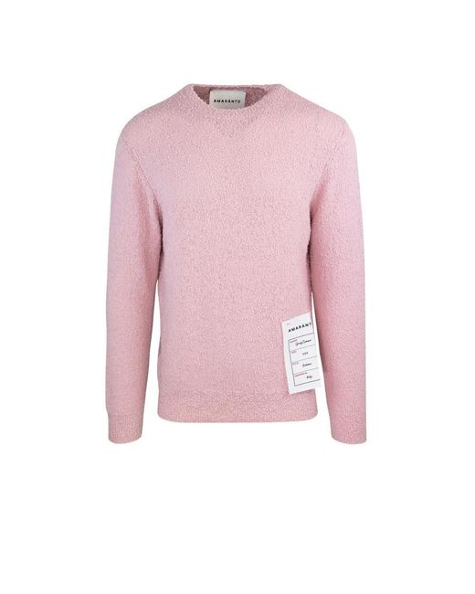 Amaranto Pink Round-Neck Knitwear for men