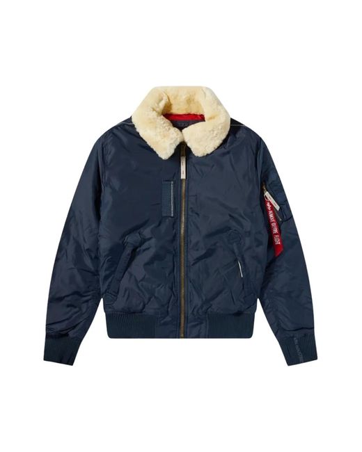 Alpha Industries Jassen ,Blauw ,Nylon Bomber Jassen in het Blue voor heren