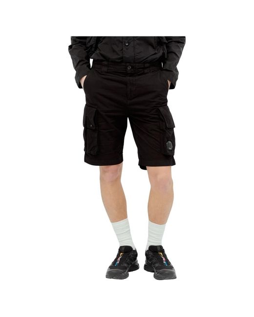 Cargo twill shorts di C P Company in Black da Uomo