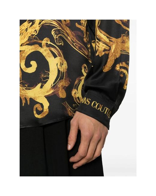 Versace Casual shirts,schwarzes watercolour couture hemd in Black für Herren