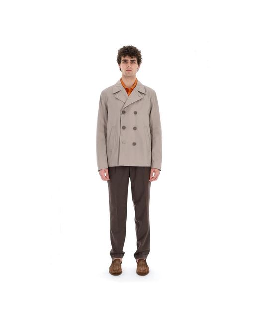 Double-Breasted Coats Herno pour homme en coloris Gray