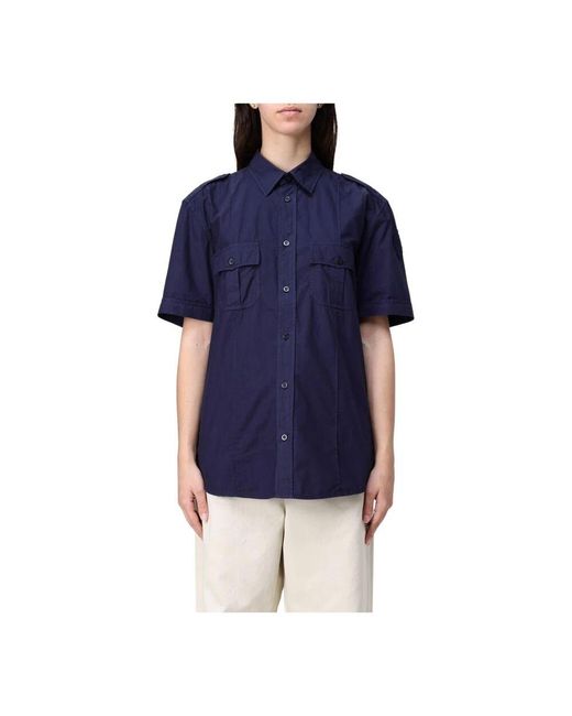 Blauer Blue Stilvolle Blaue Button-Up Bluse
