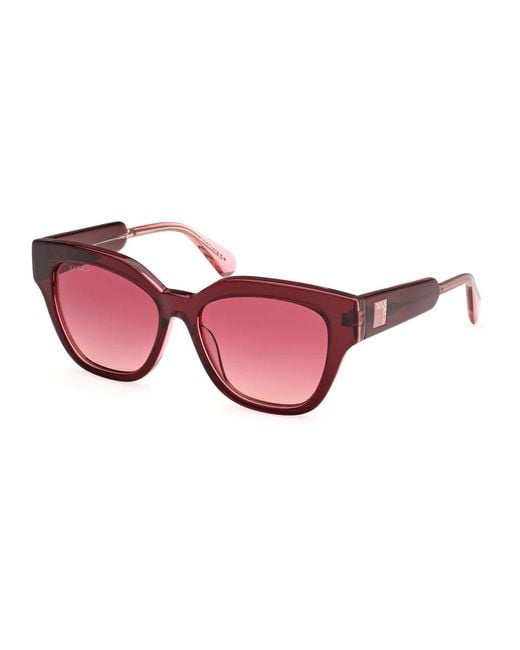 MAX&Co. Pink Burgunder quadratische sonnenbrille für frauen