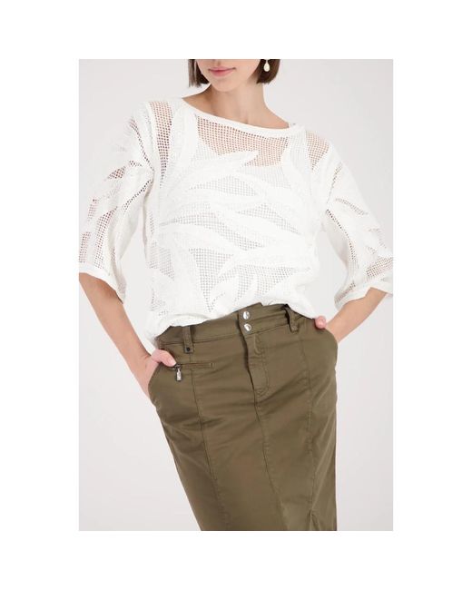 Monari White Cornelly Strickpullover