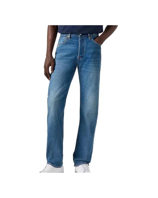 Levi's Jeans ,Blauw ,Katoen 501 Original Lichtgewicht Jeans in het Blue voor heren