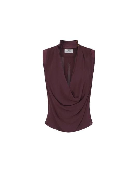 Elisabetta Franchi Purple Sleeveless Tops