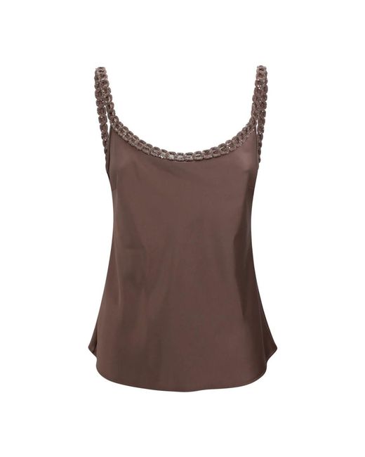 D.exterior Brown Sleeveless Tops