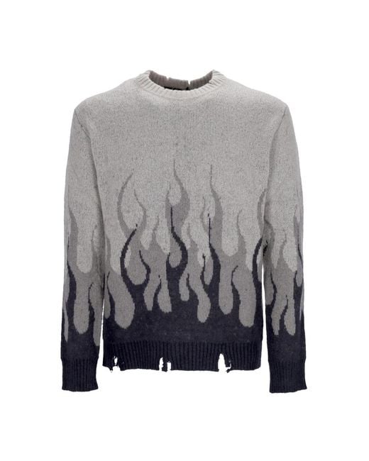 Vision Of Super Gray Round-Neck Knitwear for men