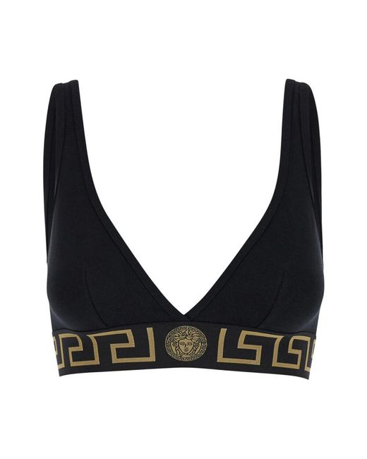 Versace Black Schwarzer Sport-Bh Mit V-Ausschnitt