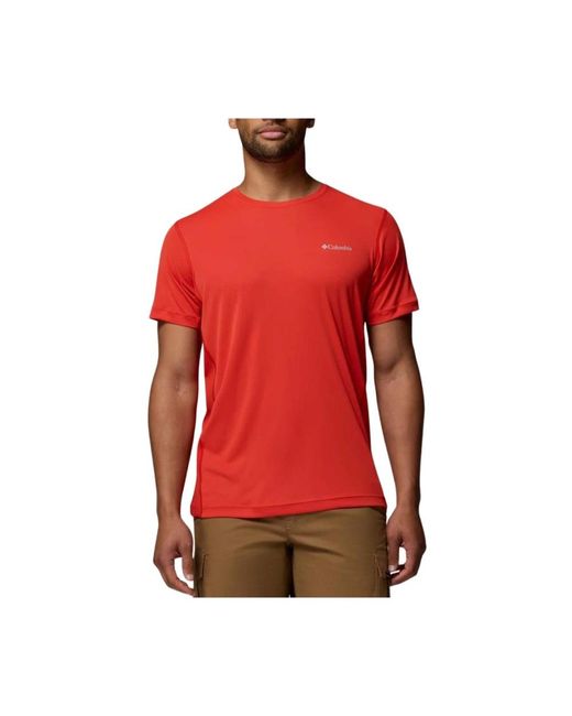 Columbia Zero Rules Light Ss Crew in het Red voor heren