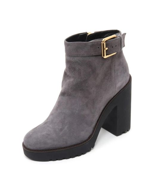 Hogan Gray Heeled Boots